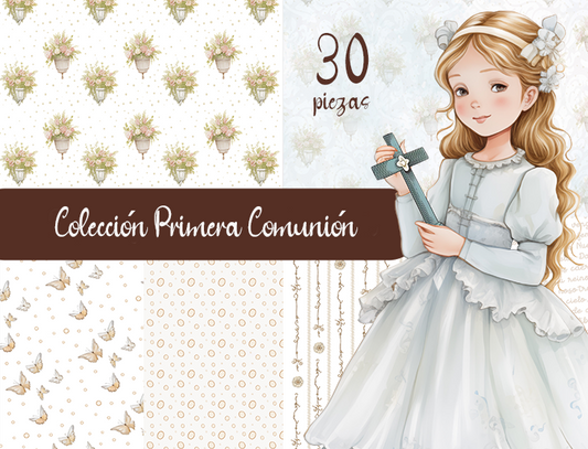 Primera Comunión Niña /  Colección de Papel / Día de Mariposas